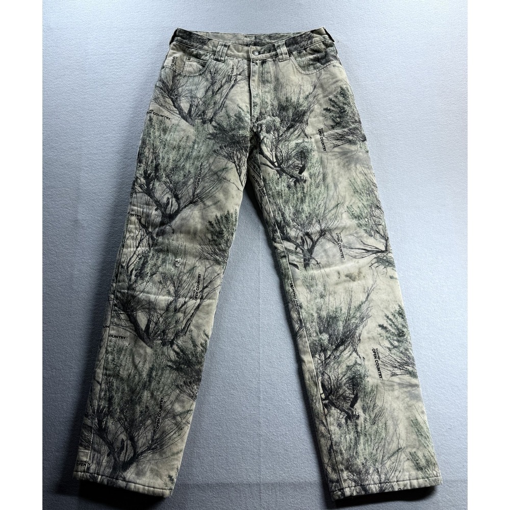Cabela's Jeans Mens 34 Green Seclusion 3D Camo Insulated Lined Hunting 34x32